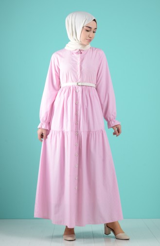Pink Hijab Dress 8077-04