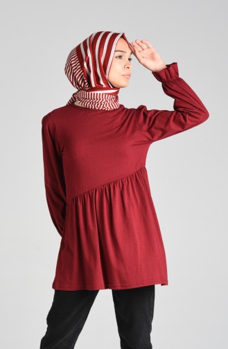 Kolu Lastikli Tunik 4002-03 Bordo