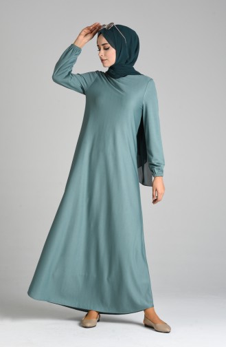 Unreife Mandelgrün Hijab-Abendkleider 1907-07
