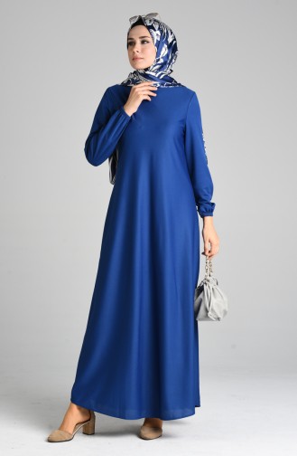 Elastic Sleeve Dress 1907-09 Indigo 1907-09