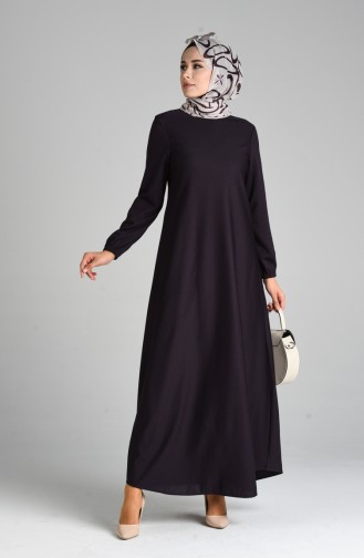 Elastic Sleeve Dress 1907-04 Dark Purple 1907-04