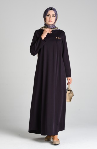 Dunkelviolett Hijab Kleider 1908-01