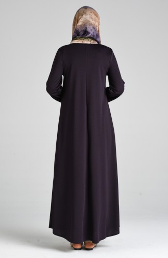 Büzgülü Elbise 1908-01 Koyu Mor