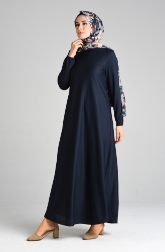 Dunkelblau Hijab-Abendkleider 1907-11