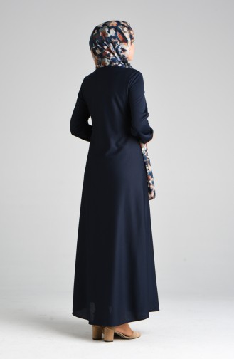 Elastic Sleeve Dress 1907-11 Navy Blue 1907-11