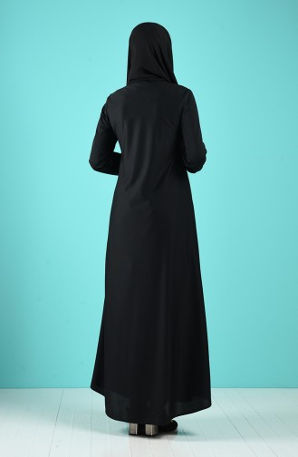 Kolu Lastikli Elbise 1907-02 Siyah
