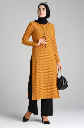 Necklace Tunic Trousers Double Suit 1057-02 Mustard 1057-02