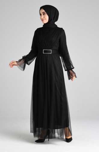 Tulle Evening Dress 4105-01 Black 4105-01