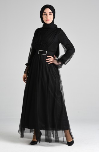 Schwarz Hijab-Abendkleider 4105-01