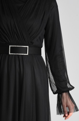 Schwarz Hijab-Abendkleider 4105-01