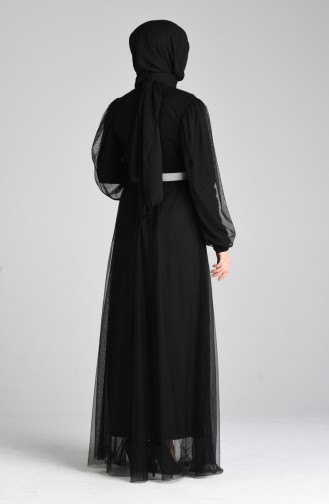 Schwarz Hijab-Abendkleider 4106-01