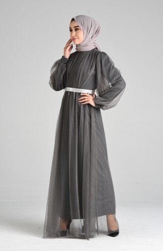 Dunkel-Grau Hijab-Abendkleider 4106-02