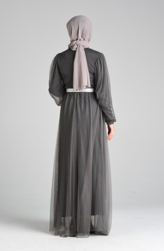 Dunkel-Grau Hijab-Abendkleider 4106-02