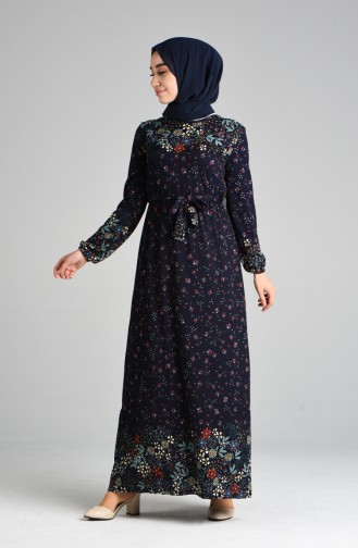 Robe Hijab Bleu Marine 0375-02