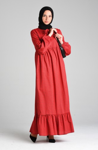 Balloon Sleeve Dress 1395-01 Red 1395-01