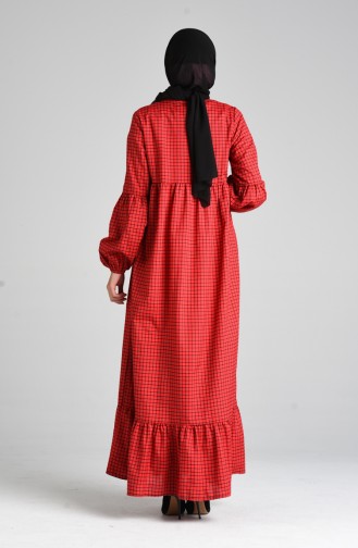 Balloon Sleeve Dress 1395-01 Red 1395-01