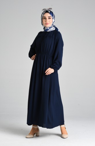 Dunkelblau Hijab Kleider 6131-03