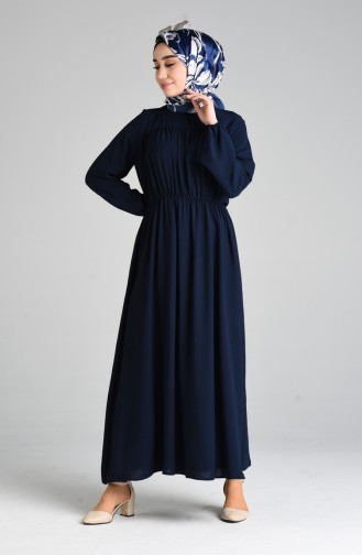 Dunkelblau Hijab Kleider 6131-03