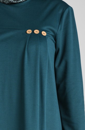Büzgülü Elbise 1908-04 Zümrüt Yeşili