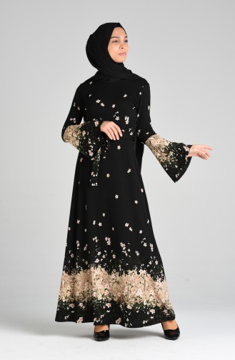 Schwarz Hijab Kleider 0132-01