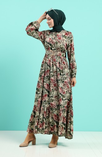 Smaragdgrün Hijab Kleider 4539-03