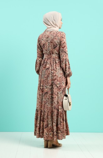 Coral Hijab Dress 4543-01