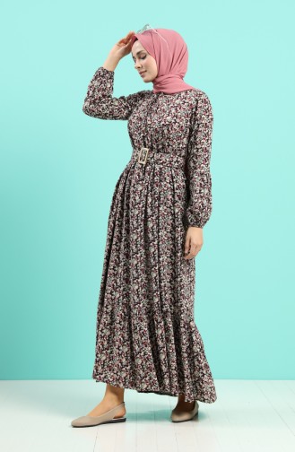 Lila Hijab Kleider 4544-03