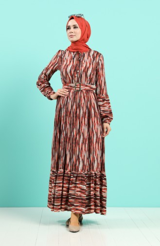 Viscose Striped Belt Dress 4545-04 Tile 4545-04