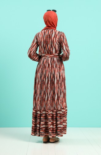 Viscose Striped Belt Dress 4545-04 Tile 4545-04