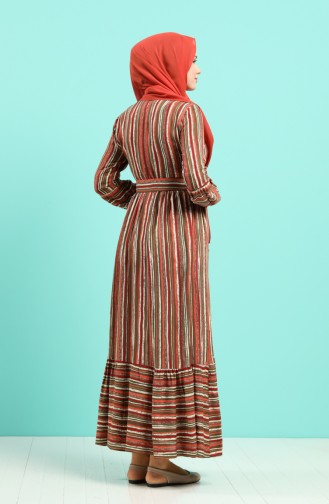 Viscose Striped Belt Dress 4546-05 Tile 4546-05