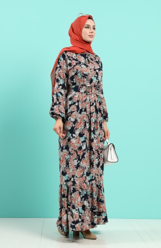 Dunkelblau Hijab Kleider 4541-02