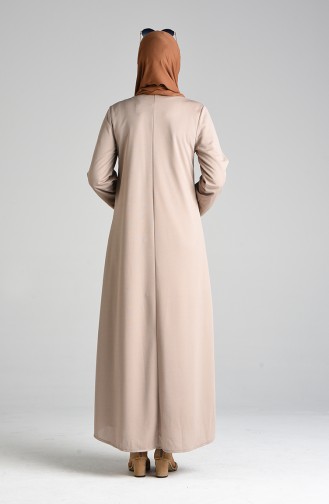 Pleated Dress 1908-02 Beige 1908-02