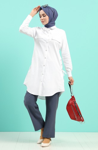 Tensel Kumaş Cepli Pantolon 0171-10 Lacivert