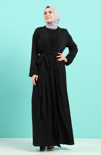 Plus Size Dress Abaya Double Suit 8007-01 Black 8007-01