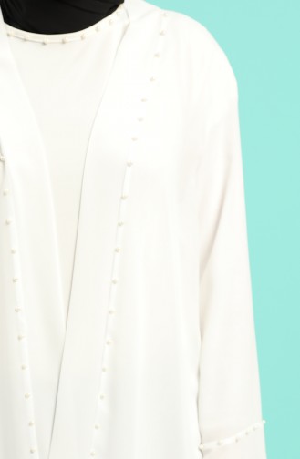 Büyük Beden Bluz Ceket İkili Takım 8009A-04 Beyaz