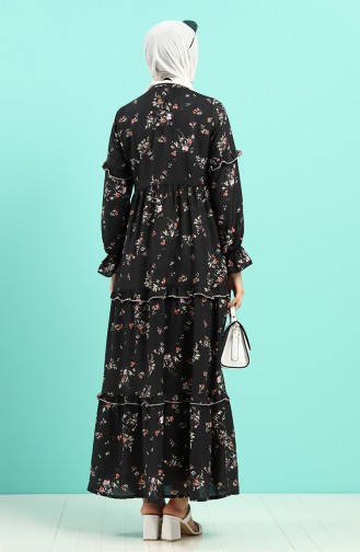 Schwarz Hijab-Abendkleider 8068-02