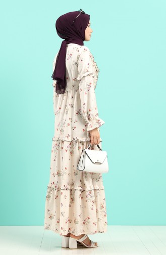Naturfarbe Hijab-Abendkleider 8068-04