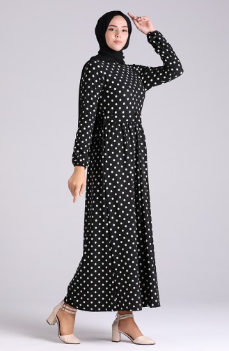 Patterned Dress 0743g-01 Black 0743G-01