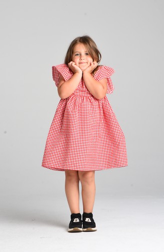 Plaid Mother Daughter Combination Dress 4605-03 Red 4605-03