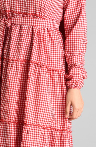 Plaid Mother Daughter Combination Dress 4605-03 Red 4605-03