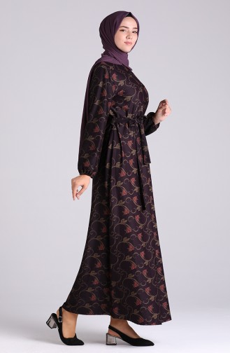 Dunkelbraun Hijab Kleider 1940-01