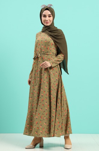 Robe Hijab Vert khaki clair 20Y3034302-07