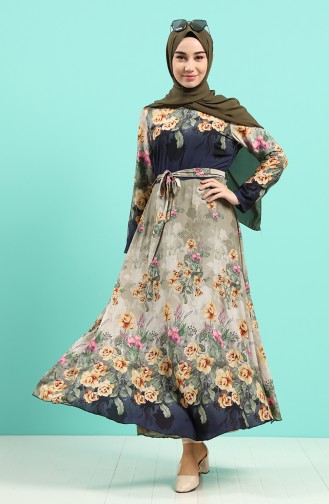 Khaki Hijab Kleider 20Y3034302-11