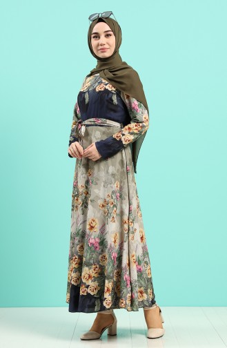 Khaki Hijab Dress 20Y3034302-11