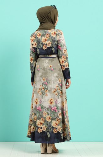 Khaki Hijab Dress 20Y3034302-11