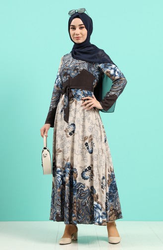 Navy Blue Hijab Dress 20Y3034302-13