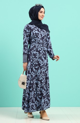 Dunkelblau Hijab Kleider 20Y3034302-19