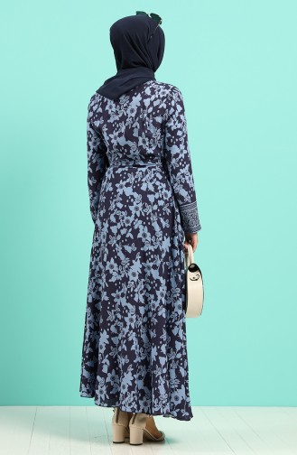 Robe Hijab Bleu Foncé 20Y3034302-19