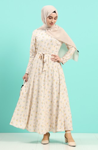 Knochen-Farbe Hijab Kleider 20Y3034302-20