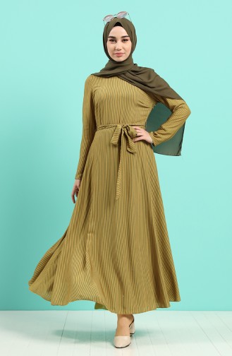 Viscose Striped Dress 20y3034302-22 Yellow 20Y3034302-22